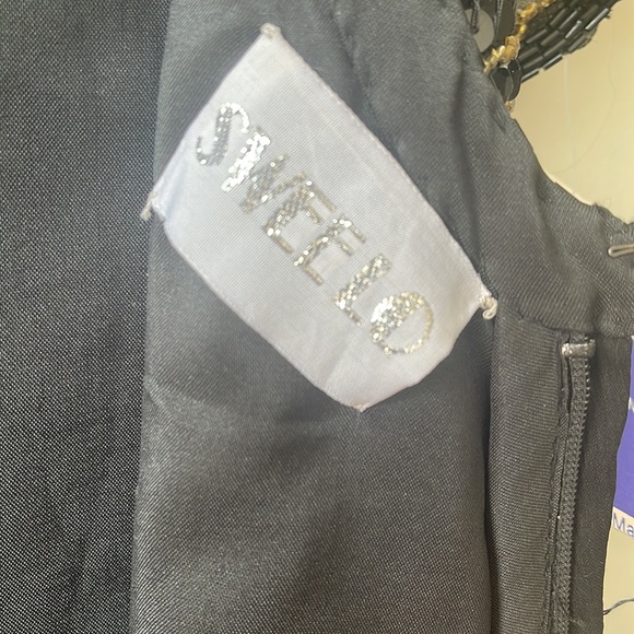 VINTAGE RARE SWEE LO 80s Christmas NYE 100% Silk Beaded Sequined Party Dress - Picture 10 of 16